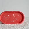 Plateau oval à pois rose