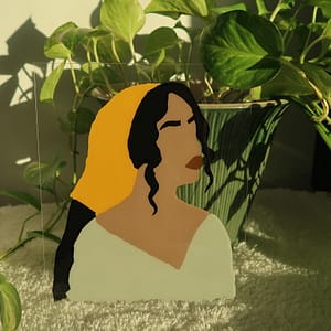 Hadja - Portrait Femme Maghrebine - Tableaux Artisanat Français Intérieur maison à Offrir et Acheter - Oeuvre d'Art Artisanat Français Intérieur maison à Offrir et Acheter