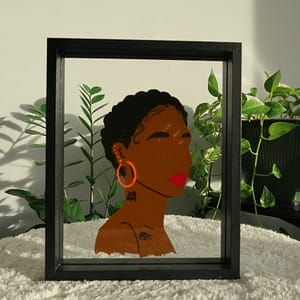 Janelle 1 - Tableaux Artisanat Français Intérieur maison à Offrir et Acheter - portrait femme noire peinture