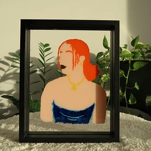 Tableau Jorja Femme Métisse Artisanat Français Afro Intérieur maison - Peinture femme Métisse portrait