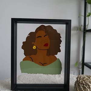 Tableau Letoya Femme Africaine Artisanat Français Intérieur maison portrait peinture - Oeuvre d'Art Artisanat Français Intérieur maison à Offrir et Acheter